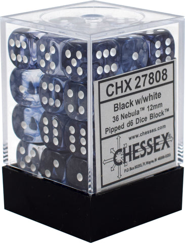 CHX 27808 Black/White Nebula 36 Count 12mm D6 Dice Set