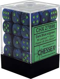 CHX 27896 Dark Blue/Green Lustrous 36 Count 12mm D6 Dice Set