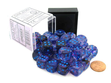 CHX 27957 Nocturnal with Blue Nebula Luminary 36 Count 12mm D6 Dice Set