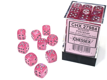 CHX 27984 Pink/Silver Luminary Borealis 36 Count 12mm D6 Dice Set