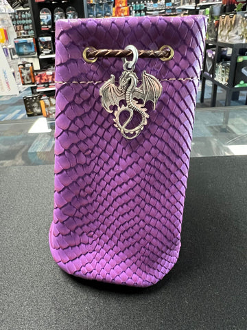 Purple Medium Dragonhide Drawstring Dice Bag