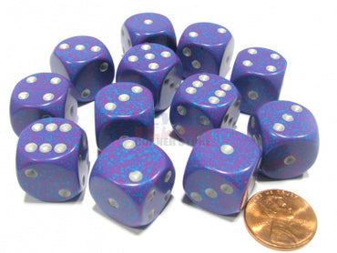 CHX 25747 Silver Tetra Speckled 12 Count 16mm D6 Dice Set