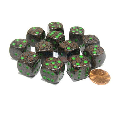 CHX 25710 Earth Speckled 12 Count 16mm D6 Dice Set
