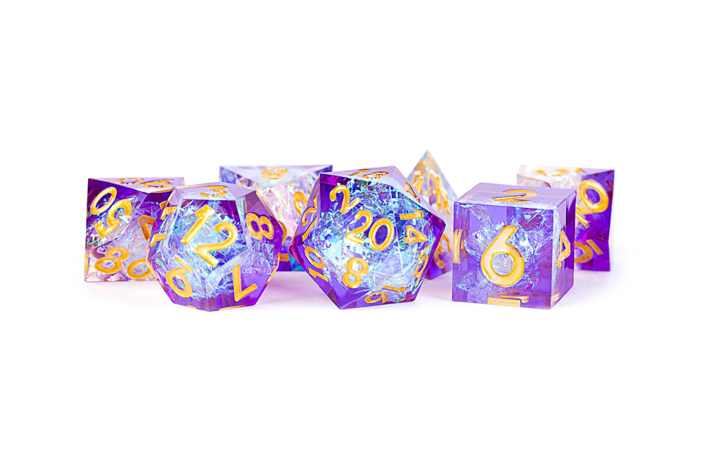 Hand Crafted Sharp Edge Dice: Royal Geode