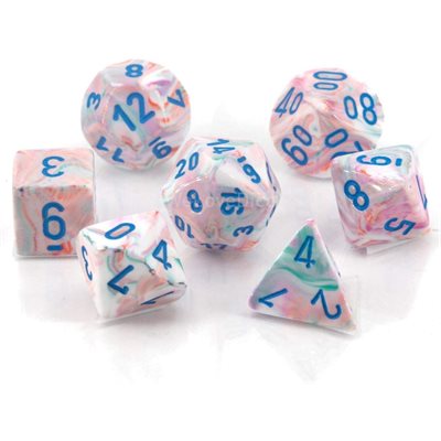 CHX 20544 Festive Pop Art/Blue 7 Count Mini Polyhedral Dice Set