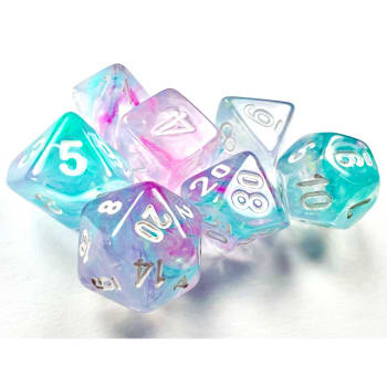 CHX 20545 Nebula Wisteria/White 7 Count Mini Polyhedral Dice Set