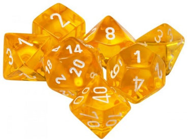 CHX 23072 Yellow/White Translucent 7 Count Polyhedral Dice Set