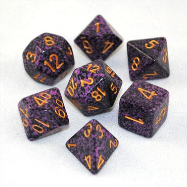 CHX 25317 Purple Speckled Hurricane 7 Count Polyhedral Dice Set