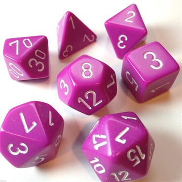 CHX 25427 Light Purple/White 7 Count Polyhedral Dice Set