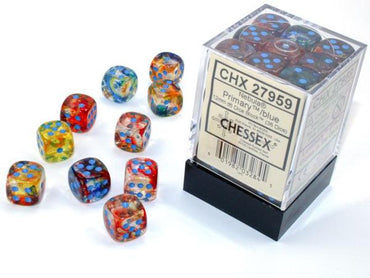 CHX 27959 Primary with Blue Nebula Luminary 36 Count 12mm D6 Dice Set