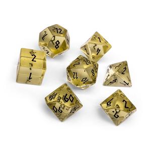 Glass RPG Dice - Zircon Yellow Topaz