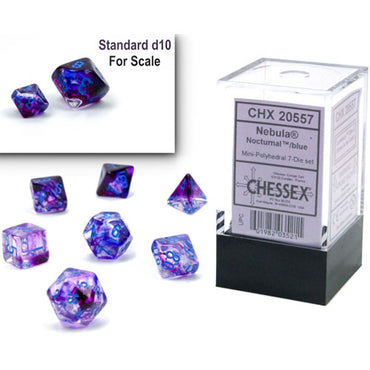 CHX 20557 Nebula Nocturnal/Blue 7 Count Mini Polyhedral Dice Set