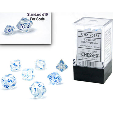 CHX 20581 Borealis Icicle/Light Blue 7 Count Mini Polyhedral Dice Set