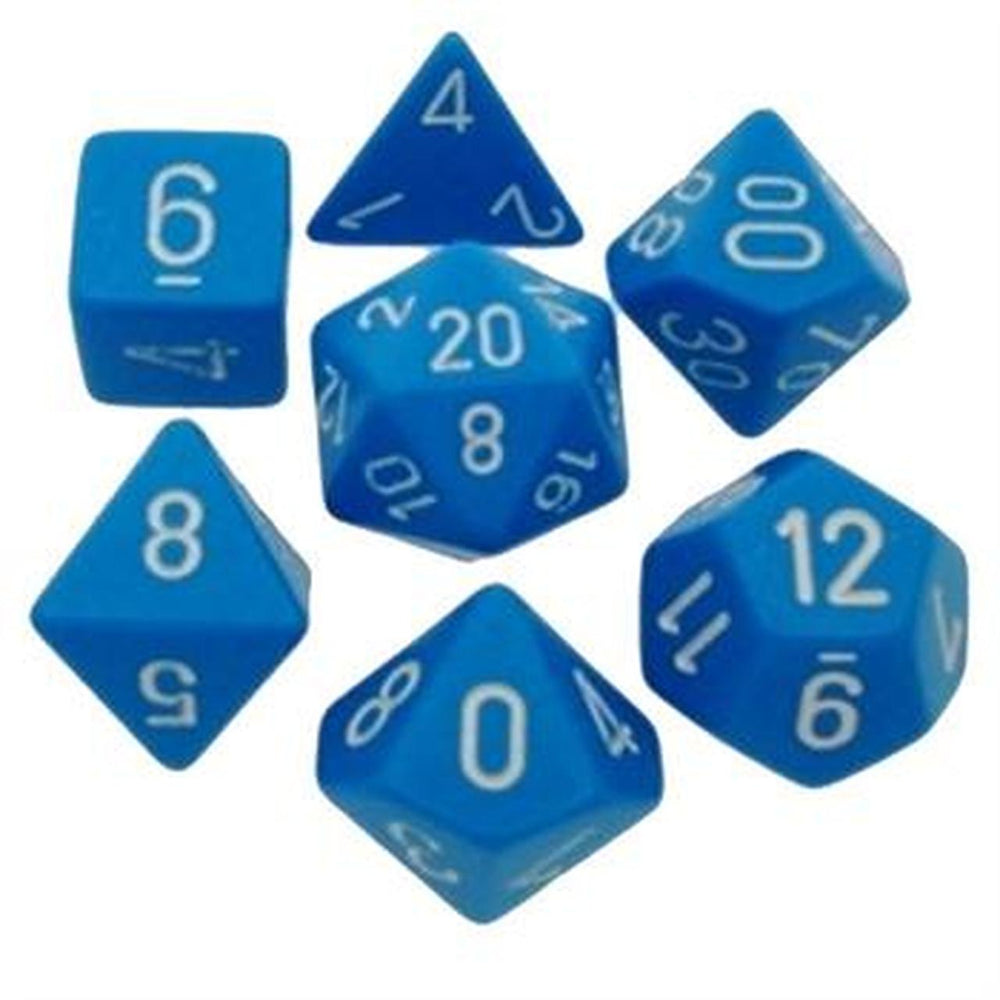 CHX 25416 Light Blue/White 7 Count Polyhedral Dice Set