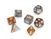 CHX 26424 Cooper-Steel/White with White Gemini 7 Count Polyhedral Dice Set