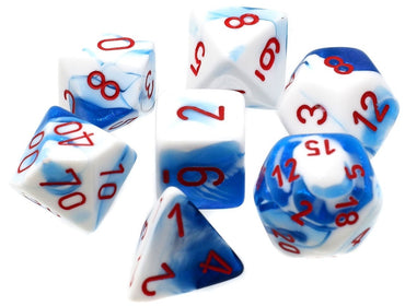CHX 26457 Astral Blue with Red Gemini 7 Count Polyhedral Dice Set
