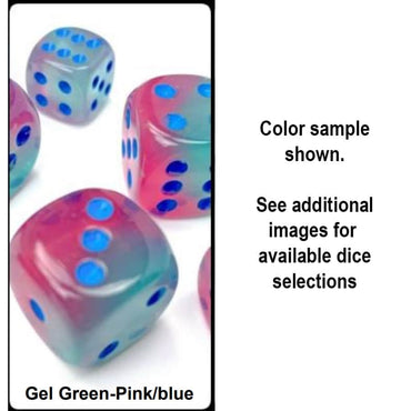 CHX 26464 Green-Pink/Blue Gel Gemini 7 Count Polyhedral Dice Set
