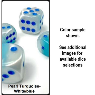 CHX 26465 Turquoise-White/Blue Luminary Gemini 7 Count Polyhedral Dice Set