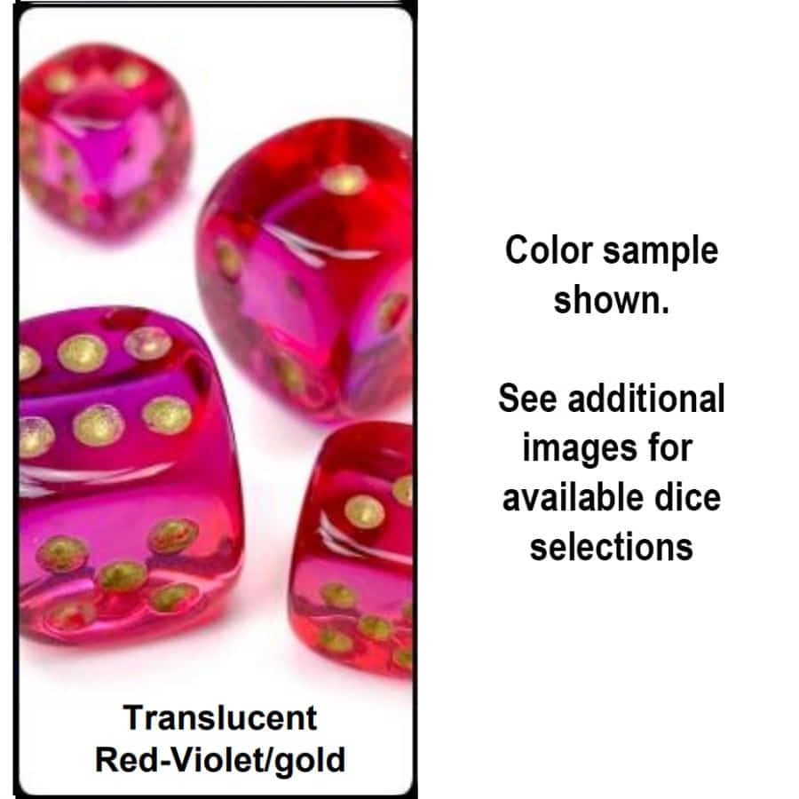 CHX 26867 Red-Violet/Gold Translucent Gemini 36 Count 12mm D6 Dice Set