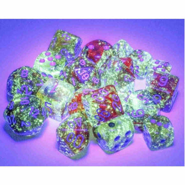 CHX 27559 Primary with Blue Nebula Luminary 7 Count Polyhedral Dice Set