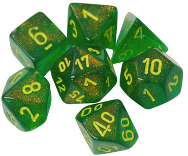 CHX 27565 Green/Yellow Maple Borealis 7 Count Polyhedral Dice Set