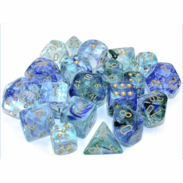 CHX 27756 Oceanic with Gold Nebula Luminary 12 Count 16mm D6 Dice Set