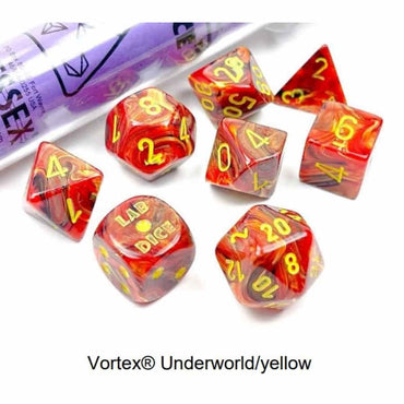 CHX 30050 Vortex Underworld/Yellow 7 Count Polyhedral Dice Set