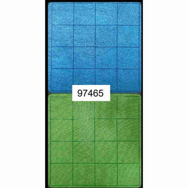 Megamat - Reversible: Blue-Green 1 Inch Squares and Hexes, 34 1/2 X 48 Inches