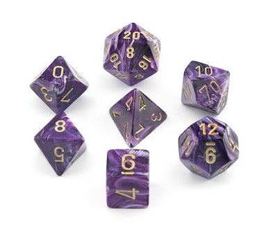 CHX 27437 Purple/Gold Vortex 7 Count Polyhedral Dice Set