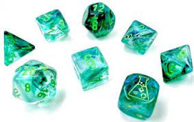CHX 30054 Kelp/Light Green Borealis 7 Count Polyhedral Dice Set