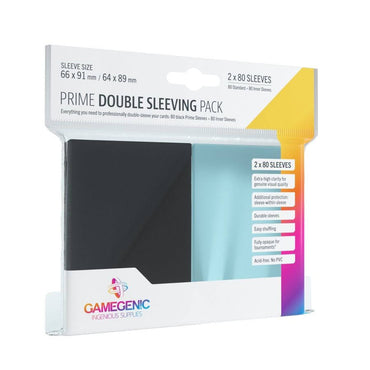 Gamegenic: Prime Double Sleeving Pack: Black 80ct