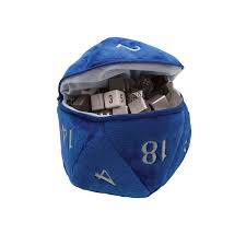 Plush D20 Dice Bag: Blue