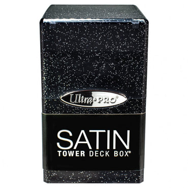 Satin Tower - Black Glitter