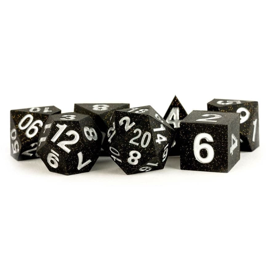 Gold Scatter 7 Count Polyhedral Silicon Dice Set
