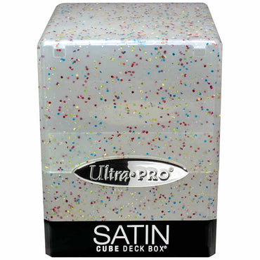 Satin Cube - Clear Glitter
