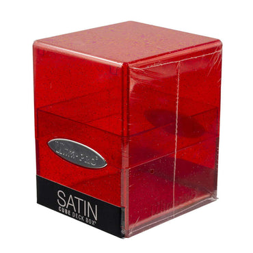 Satin Cube - Red Glitter