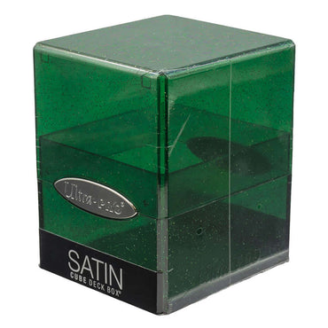 Satin Cube - Green Glitter