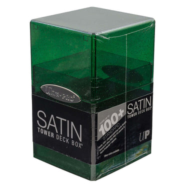 Satin Tower - Green Glitter