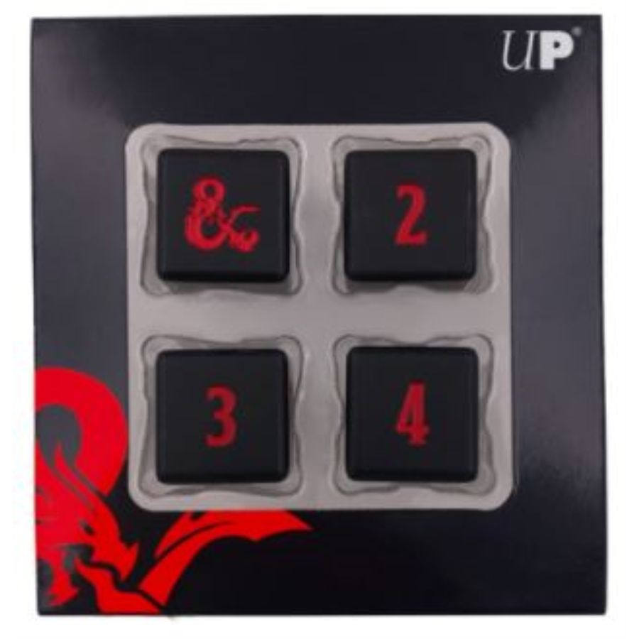 D&D Heavy Metal D6 Dice Set Black & Red (4ct)