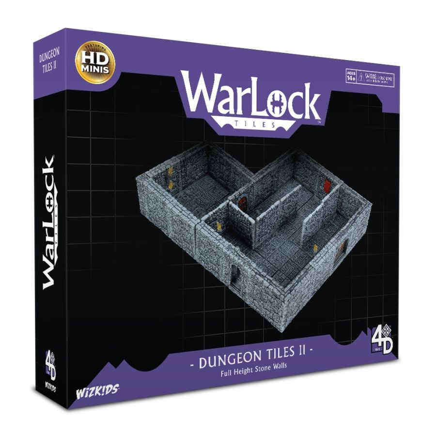 Warlock Tiles: Dungeon Tiles 2: Full Height Stone Walls 16510